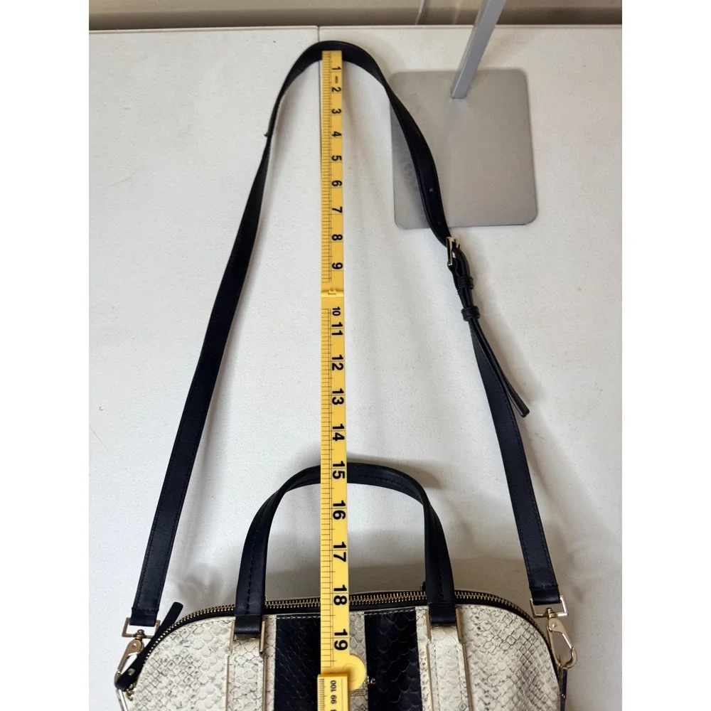 Kate Spade Satchel Handbag Snake Print‎ Black Stripe Crossbody Bag